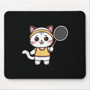 Alfombrilla De Ratón Gato Divertido Bádminton Mujeres Chicas Jugadora d
