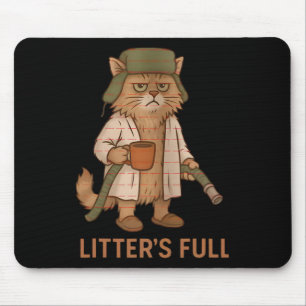 Alfombrilla De Ratón Gato Divertido Basura Llena Café De Gato Navidad G