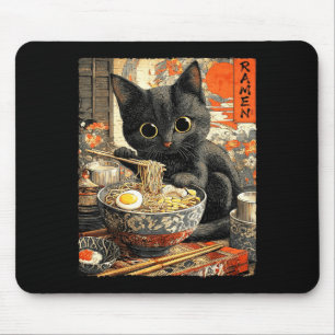 Alfombrilla De Ratón Gato divertido de ramen amantes de anime otaku 