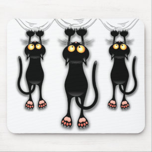 Alfombrilla De Ratón Gato divertido Personaje Rascando Tela