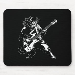 Alfombrilla De Ratón Gato Divertido Tocando Guitarra B Amante de la Mús