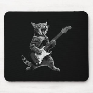 Alfombrilla De Ratón Gato Divertido Tocando Guitarra Rock And Roll Homb