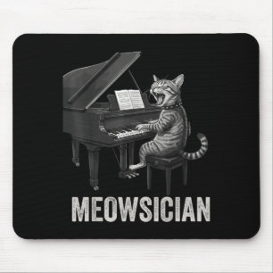 Alfombrilla De Ratón Gato Divertido Tocando Música de Piano Juego de Pa