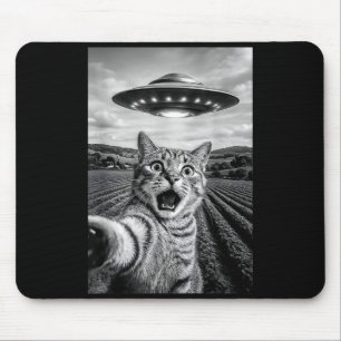 Alfombrilla De Ratón Gato Divertido Ufo Alien Gato Bengal Selfie Regalo