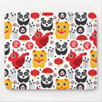 Gato, dragón, y panda afortunados de China