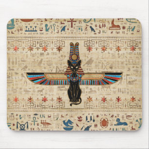Alfombrilla De Ratón Gato egipcio - Bastet sobre papiro
