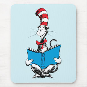 Alfombrilla De Ratón Gato en el sombrero leyendo