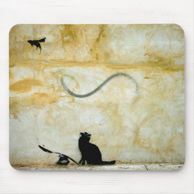 Alfombrilla De Ratón Gato en la almohadilla del ratón de caza (Frente)
