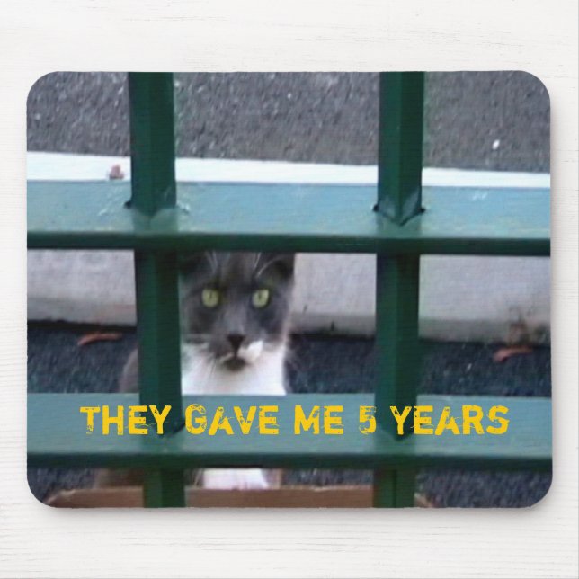 Alfombrilla De Ratón Gato en la cárcel Mousepad (Frente)