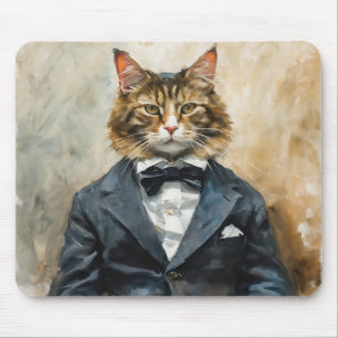 Alfombrilla De Ratón Gato en un traje
