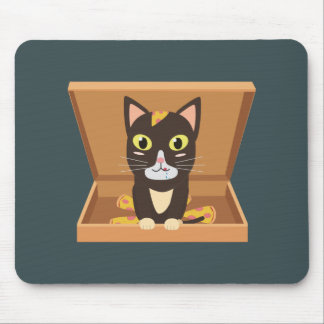 Alfombrilla De Ratón Gato en una caja de pizza
