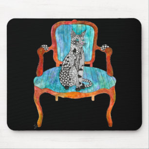 Alfombrilla De Ratón Gato en una silla Mousepad