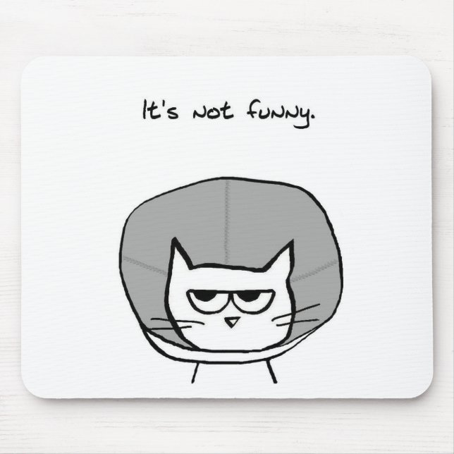 Alfombrilla De Ratón Gato enojado y el cono de la vergüenza (Frente)