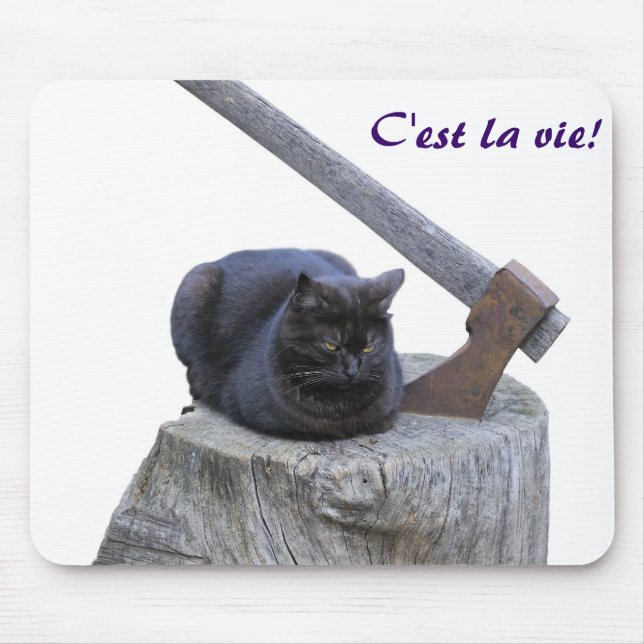 Alfombrilla De Ratón gato, ¡Es la vida! (Frente)
