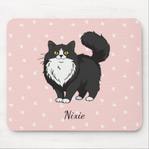 Alfombrilla De Ratón Gato Esmoquin de Pelo Largo Personalizado
