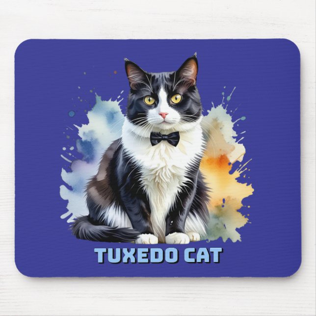 Alfombrilla De Ratón Gato Esmoquinado Elegante (Frente)