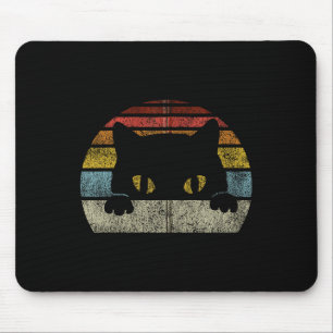 Alfombrilla De Ratón Gato estilo retro vintage Black Kitten Cute Kitty 