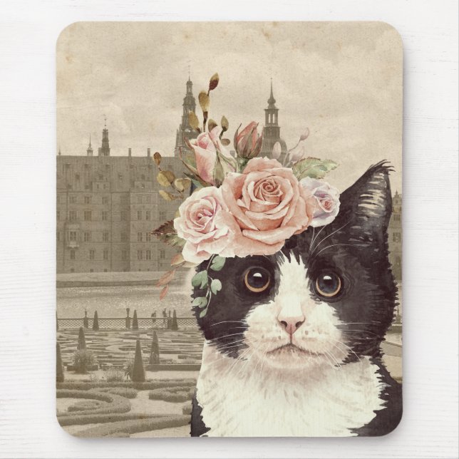 Alfombrilla De Ratón Gato Fancy y el Castillo (Frente)