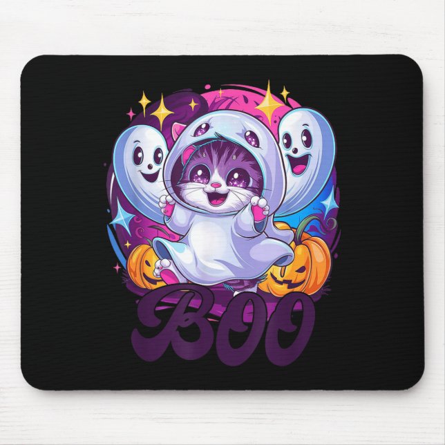 Alfombrilla De Ratón Gato fantasma Boo  (Frente)