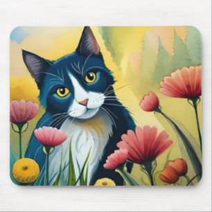 Alfombrilla De Ratón gato FLoral