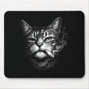 Alfombrilla De Ratón Gato fumando cigarrillo divertido meme de cara de