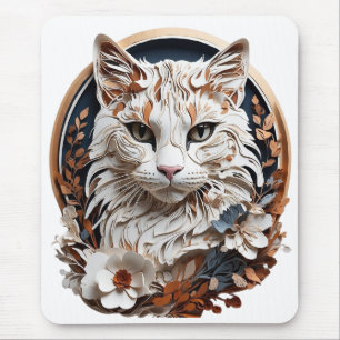 Alfombrilla De Ratón gato, gatito con flor