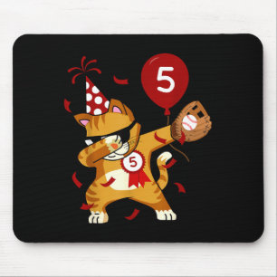 Alfombrilla De Ratón Gato genial haciendo dabbing Béisbol 5 cumpleaños