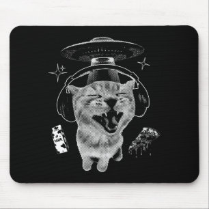Alfombrilla De Ratón Gato Gnarp Alien Silly Meme Cerebroda Meme Diverti