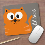 Alfombrilla De Ratón Gato graso Naranja con tazas personalizado<br><div class="desc">Un gatito moderno y sencillo con colores de moda. Puede agregar un nombre,  un monograma u otro texto personalizado. Si necesita mover el dibujo,  haga clic en el botón personalizar para realizar cambios.</div>