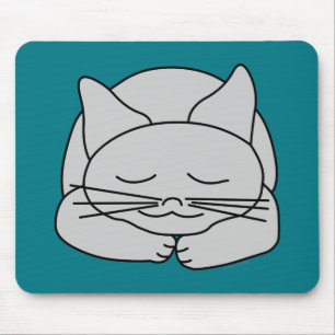 Alfombrilla De Ratón Gato gris durmiente