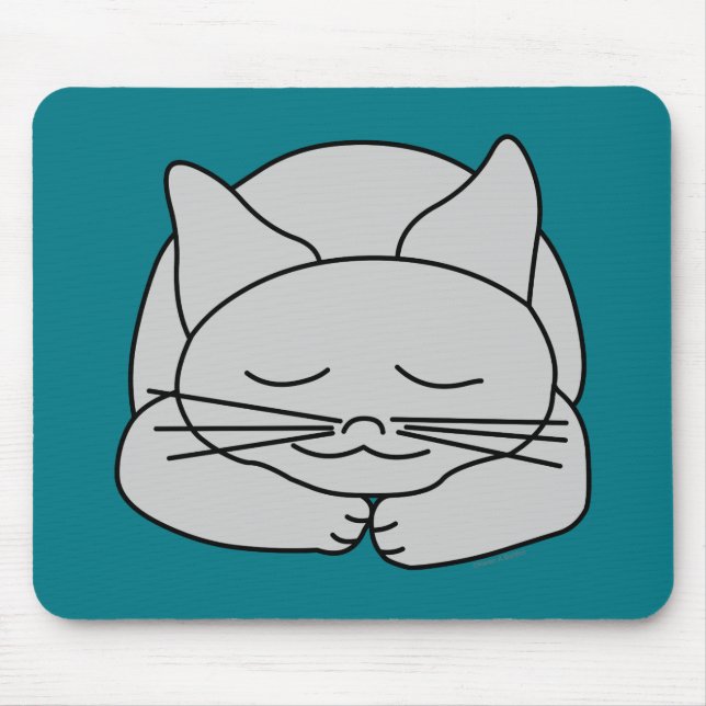 Alfombrilla De Ratón Gato gris durmiente (Frente)