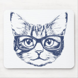 Alfombrilla De Ratón Gato Guay con gafas