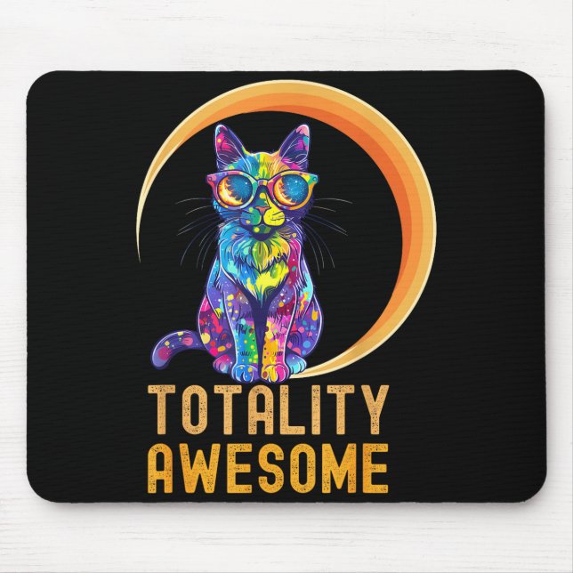 Alfombrilla De Ratón Gato Impresionante Divertido Eclipse Solar Total U (Frente)