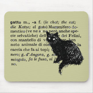 Alfombrilla De Ratón Gato italiano del diccionario
