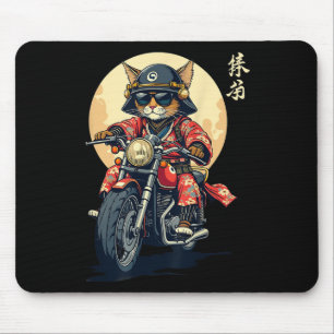 Alfombrilla De Ratón Gato japonés samurai guerrero gato tattoo Kawaii N