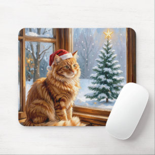 Alfombrilla De Ratón Gato Jengibre de Navidad