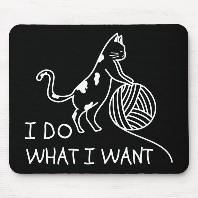 Alfombrilla De Ratón Gato Jugando Yarn (Frente)