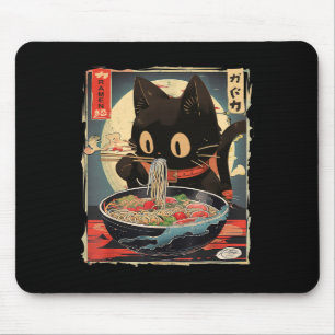 Alfombrilla De Ratón Gato Kawaii comiendo fideos de Ramen Chicas de reg
