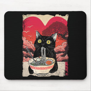 Alfombrilla De Ratón Gato Kawaii Comiendo Fideos Ramen Ramen Es Mi Vale