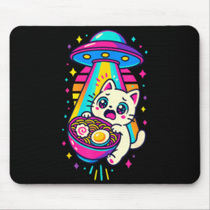 Alfombrilla De Ratón Gato Kawaii Divertido Ramen Ufo Anime Japonés Muje