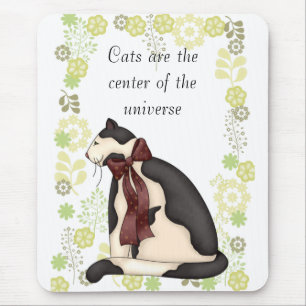 Alfombrilla De Ratón Gato Kitty con imagen de flores