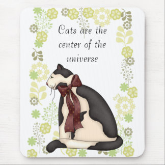 Alfombrilla De Ratón Gato Kitty con imagen de flores