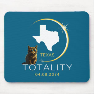 Alfombrilla De Ratón Gato lindo de Texas Eclipse Solar Total