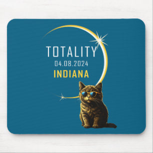 Alfombrilla De Ratón Gato lindo del eclipse solar total de Indiana