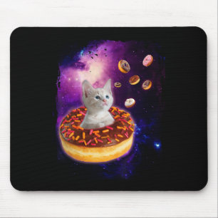 Alfombrilla De Ratón Gato lindo dentro de Donut en el espacio Chica de