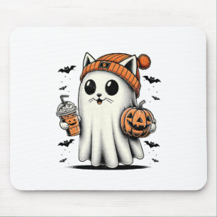 Alfombrilla De Ratón Gato lindo Fantasma Café con hielo Famoso Fantasma