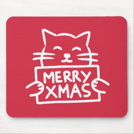 Alfombrilla De Ratón Gato Lindo Feliz Navidad
