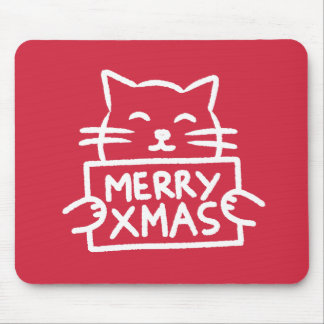 Alfombrilla De Ratón Gato Lindo Feliz Navidad