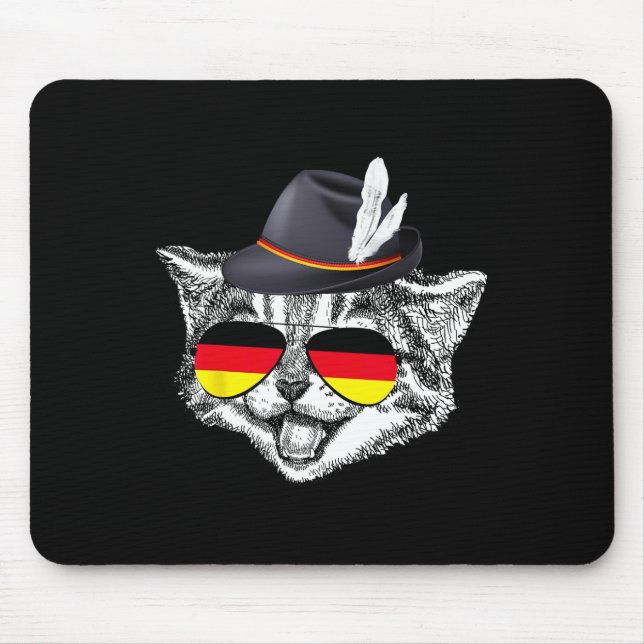 Alfombrilla De Ratón Gato lindo Festival del Orgullo de la Bandera Alem (Frente)