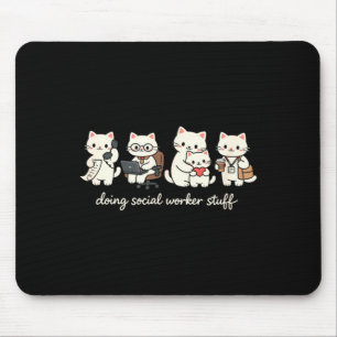 Alfombrilla De Ratón Gato Lindo Haciendo Cosas de Trabajador Social Sal